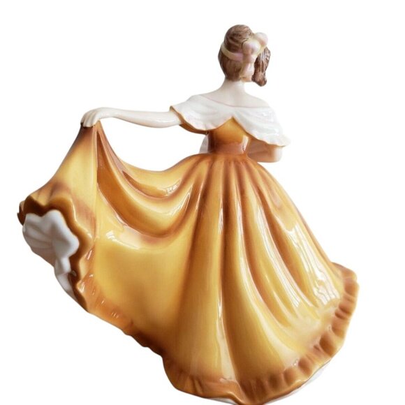 ROYAL DOULTON Pretty Ladies Madison - dancing with fan in gold - Picture 2 of 3